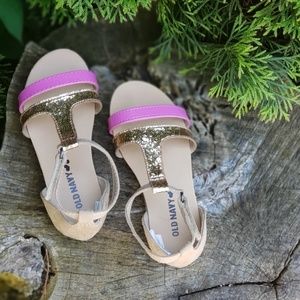 Old Navy girls pink gold tan sandal